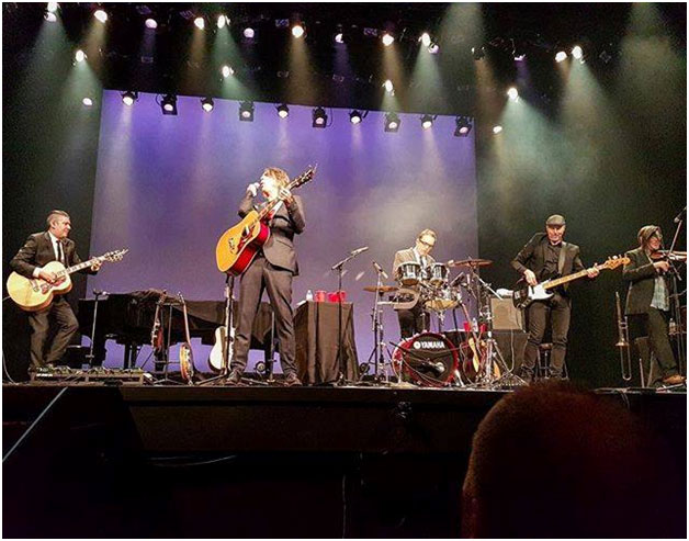 54-40’s Acoustic Stage – Note Matt Johnson is, in fact, playing the drums standing up. Photo from 54-40’s Instagram.