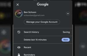 Google’s Android App now allows you to delete the last 15 minutes of your search history